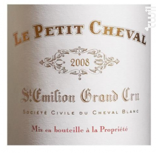 Chateau Cheval Blanc Le Petit Cheval 08 Saint Emilion Grand Cru Red Wine Bordeaux